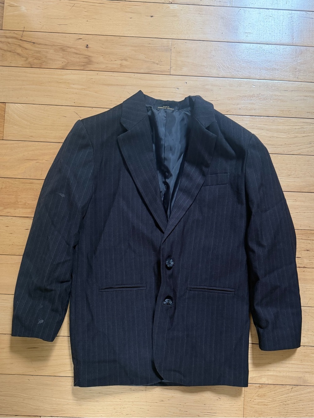 Van heusen little boys 2 piece Sport Jacket with vest black pinstripe Size 10 R